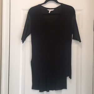 BCBG generation top with leather sleeves